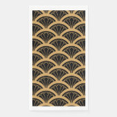 Gold en Black Art Deco Fan Flower Pattern Servet (Voorkant)