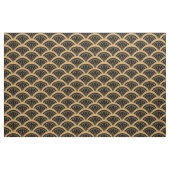 Gold en Black Art Deco Fan Flower Pattern Stof (Fat Quarter)