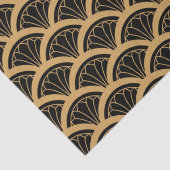 Gold en Black Art Deco Fan Flower Pattern Tissuepapier (Detail)