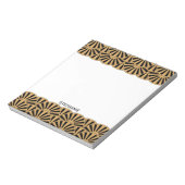 Gold en Black Art Deco Fan Flowers Motif Notitieblok (Linkerzijde)