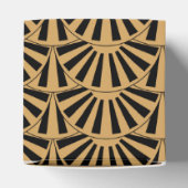 Gold en Black Art Deco Fan Flowers Vrijgezellenfee Bedankdoosjes (Bovenkant)