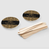 Gold en Black Art Deco Fan Flowers Vrijgezellenfee Handwaaier (Niet-gemonteerd)