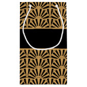 Gold en Black Art Deco Fan Flowers Vrijgezellenfee Klein Cadeauzakje (Achterkant)