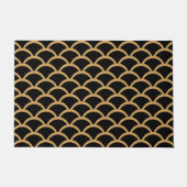 Gold en Black Art Deco Fish Scale Pattern Deurmat (Voorkant)