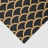 Gold en Black Art Deco Fish Scale Pattern Tissuepapier (Detail)