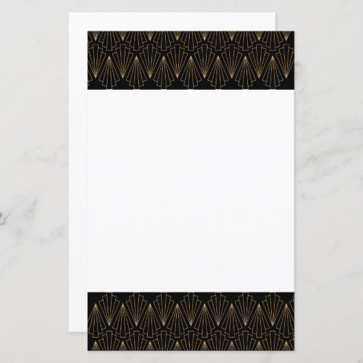 Gold- en Black Art Deco-patroon (Voorkant / Achterkant)