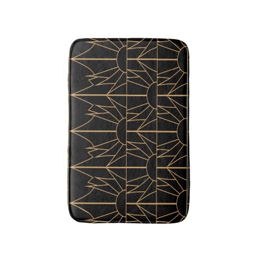 Gold- en Black Art Deco-patroon Badmat (Voorkant Verticaal)