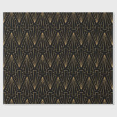 Gold- en Black Art Deco-patroon Cadeaupapier (Vlak)