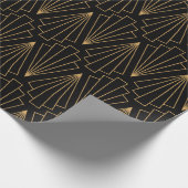 Gold- en Black Art Deco-patroon Cadeaupapier (Hoek)