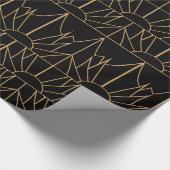 Gold- en Black Art Deco-patroon Cadeaupapier (Hoek)