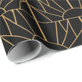 Gold- en Black Art Deco-patroon Cadeaupapier (Rol Hoek)
