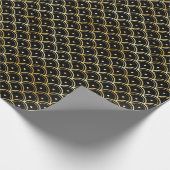 Gold- en Black Art Deco-patroon Cadeaupapier (Hoek)