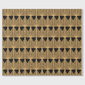 Gold- en Black Art Deco-patroon Cadeaupapier (Vlak)