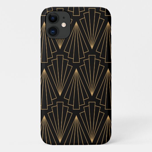 Gold- en Black Art Deco-patroon Case-Mate iPhone Case (Achterkant)