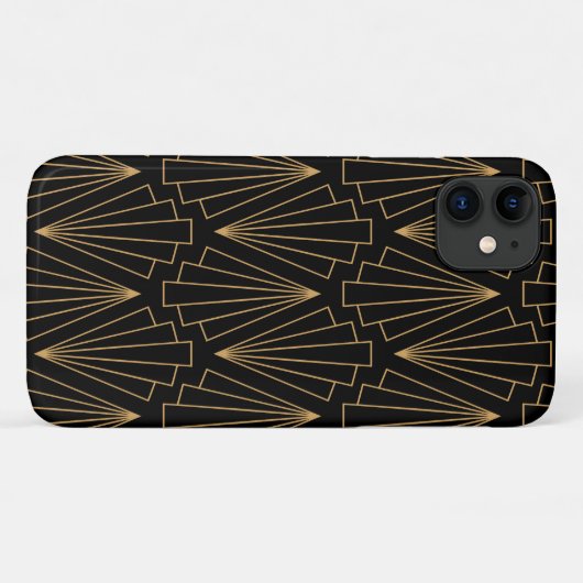 Gold- en Black Art Deco-patroon Case-Mate iPhone Case (Achterkant (horizontaal))