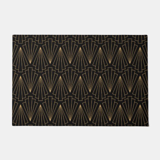 Gold- en Black Art Deco-patroon Deurmat (Voorkant)