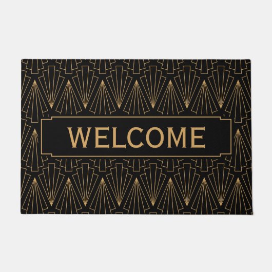 Gold- en Black Art Deco-patroon Deurmat (Voorkant)