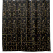 Gold- en Black Art Deco-patroon Douchegordijn (Voorkant)