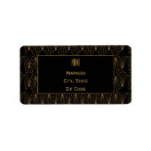 Gold- en Black Art Deco-patroon Etiket (Voorkant)