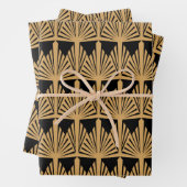 Gold- en Black Art Deco-patroon Inpakpapier Vel (In situ)