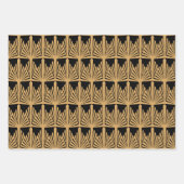 Gold- en Black Art Deco-patroon Inpakpapier Vel (Voorkant)