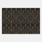Gold- en Black Art Deco-patroon Inpakpapier Vel (Voorkant)