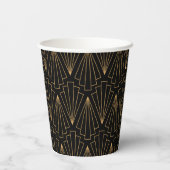 Gold- en Black Art Deco-patroon Papieren Bekers (Achterkant)