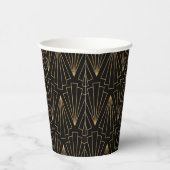 Gold- en Black Art Deco-patroon Papieren Bekers (Rechts)
