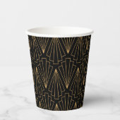Gold- en Black Art Deco-patroon Papieren Bekers (Voorkant)