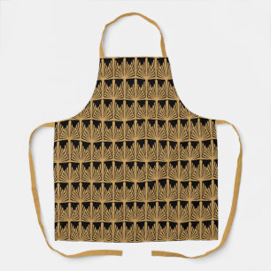 Gold- en Black Art Deco-patroon Schort