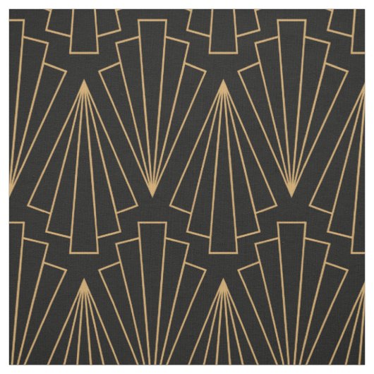 Gold- en Black Art Deco-patroon Stof (Swatch)