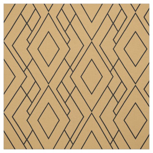 Gold- en Black Art Deco-patroon Stof (Swatch)