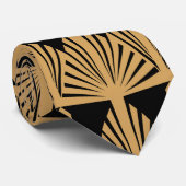 Gold- en Black Art Deco-patroon Stropdas (Opgerold)