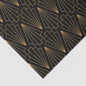 Gold- en Black Art Deco-patroon Tissuepapier (Detail)
