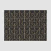 Gold- en Black Art Deco-patroon Tissuepapier (Voorkant)
