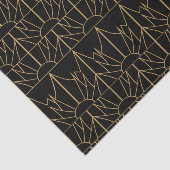 Gold- en Black Art Deco-patroon Tissuepapier (Detail)