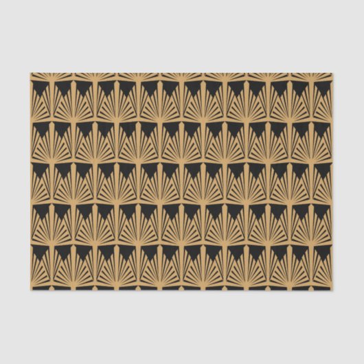 Gold- en Black Art Deco-patroon Tissuepapier (Voorkant)