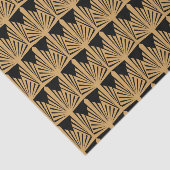 Gold- en Black Art Deco-patroon Tissuepapier (Detail)