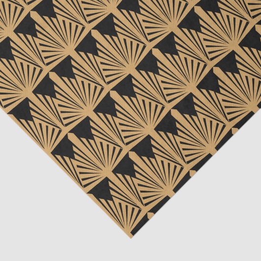 Gold- en Black Art Deco-patroon Tissuepapier (Detail)