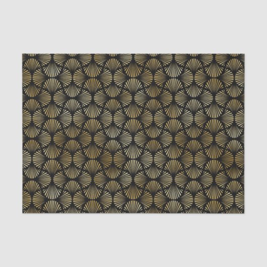 Gold- en Black Art Deco-patroon Tissuepapier (Voorkant)