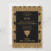 Gold- en Black Art Deco Pattern-Vrijgezellenfeest Kaart (Voorkant)