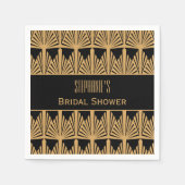 Gold- en Black Art Deco Pattern-Vrijgezellenfeest Servetten (Voorkant)