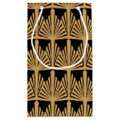 Gold en Black Art Deco Pattern Weddenschap Harteli Klein Cadeauzakje (Achterkant)