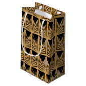 Gold en Black Art Deco Pattern Weddenschap Harteli Klein Cadeauzakje (Achterkant Gekanteld)