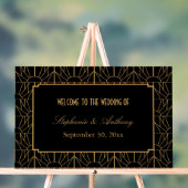 Gold en Black Art Deco Pattern Wedding Acryl Bord (Neutraal)