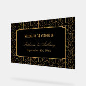 Gold en Black Art Deco Pattern Wedding Acryl Bord (Hoek)