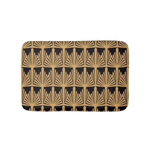 Gold en Black Art Deco Pattern Wedding Badmat (Voorkant)