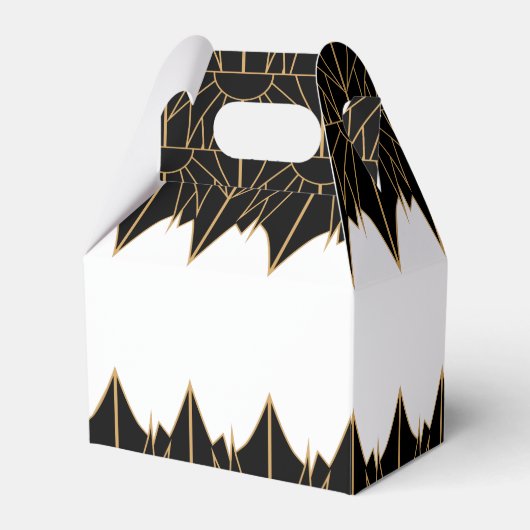 Gold en Black Art Deco Pattern Wedding Bedankdoosjes (Achterkant)