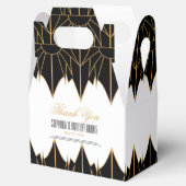Gold en Black Art Deco Pattern Wedding Bedankdoosjes (Geopend)