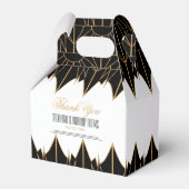 Gold en Black Art Deco Pattern Wedding Bedankdoosjes (Voorkant Zijde)